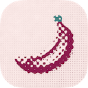 Berry on blush, teal stem, Halftone