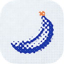 Cobalt on ice, tangerine stem, Halftone