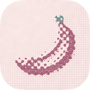 Berry on blush, teal stem, Halftone